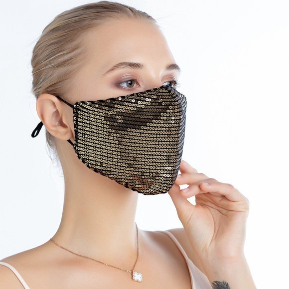 One Piece Cotton Face Masks with Elastic Ear Loops - Picture 2 of 6